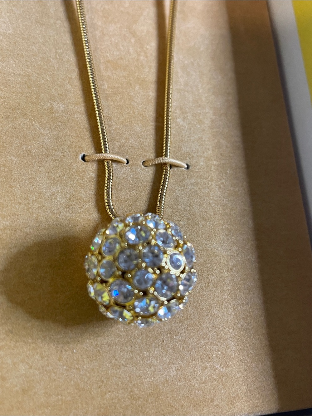 Trina Turk Gold Crystal Pavé Sphere Pendant Necklace